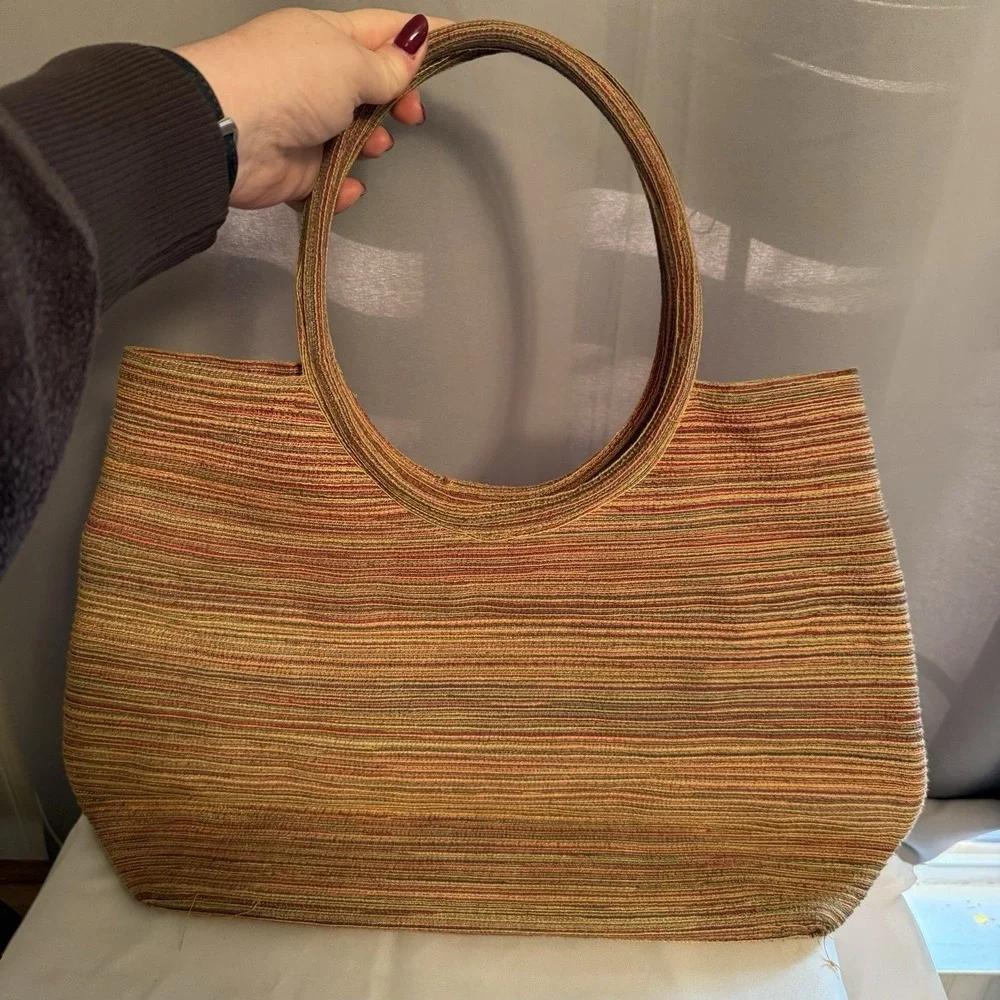 Vintage San Diego Hat Company Multicolored Textured Handbag Purse Beach Pool Bag